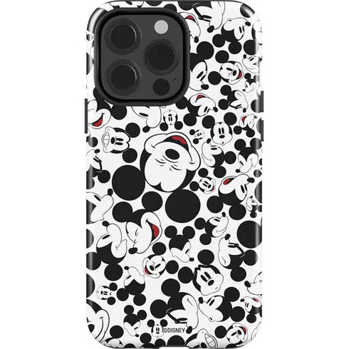 Disney Mickey Mouse Face Pattern iPhone 15 Pro Impact Case